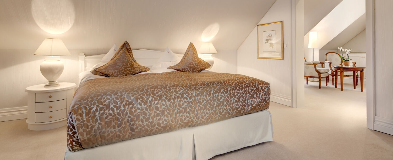 Vila Vita Rosenpark Marburg Ngoại thất bức ảnh A bed with a bed skirt
